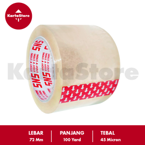 Lakban Bening / Coklat 72 mm (3 Inch) x 100 Yard SNS (Sticky N Strong) Kualitas DAIMARU KartaStore