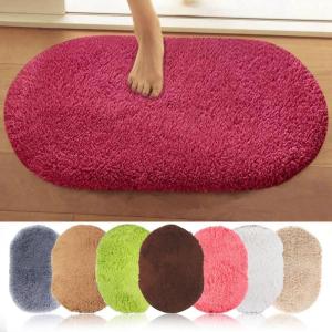 CEMOMEF Oval 4060cm Coral Fleece For Shower Room Toilet Bathtub Shaggy Bath Mat Floor Carpet Bathroom Rugs Doormat