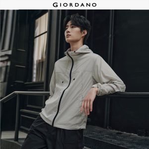 Giordano Men Lightweight drawstring hoodie jacket Free Shipping 01075531