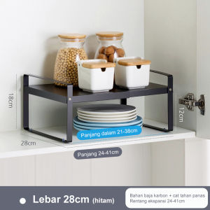 Scalable Kitchen Rack | Simple Modern Design Stackable Plate Rack | Kitchen Cabinet Shelf | Spice Rack Organizers Storage Rack | Rak Dapur Rak Rempah
