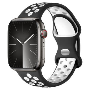 Sport Strap for Apple Watch Ultra/Ultra 2 Band 49mm 40mm 44mm 45mm 41mm 38mm 42mm Women Men Soft Silicone Breathable Wristband Strap for iwatch Series 9 8 7 6 5 4 3 2 SE