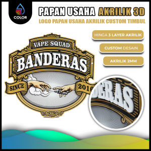 Papan Usaha Akrilik / Logo Papan Usaha Akrilik Custom Timbul