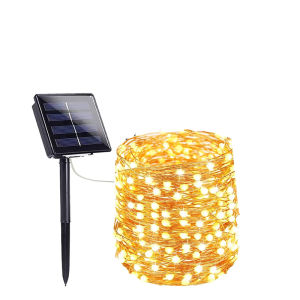 8 Mode Outdoor Solar Lights String Lighting 200/100 LED Waterproof LED Copper Wire String Fairy Lights New Year Christmas Garden Decoration LED Lamp Gift