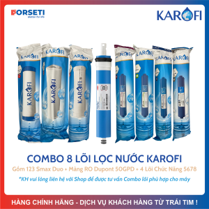 Combo 8 lõi lọc nước Karofi + đèn UV 6W chính hãng dùng cho máy lọc nước Karofi K9IQ-2