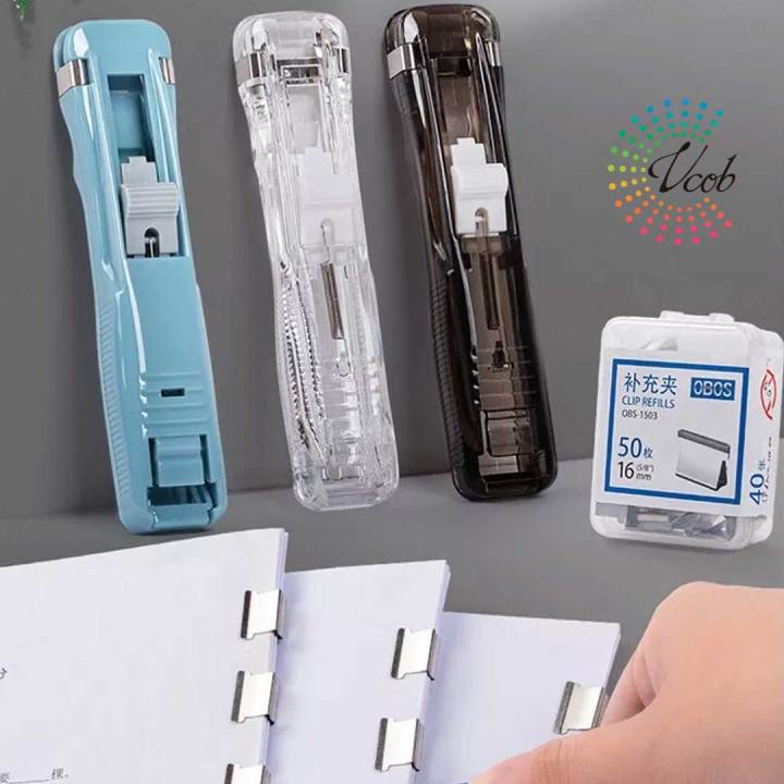 Push Clip Stapler Staple Remover Binder Push Clamp Tape Dispenser Paper