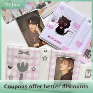 【MPJow】 3 Inch Photo Album 32 Pockets Fork Black Cat Style ID Card Kpop Idol Photo Card Holder Storage Collect Book