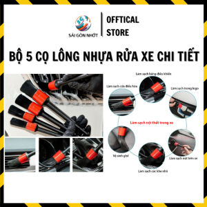 Bộ 5 Cọ Rửa Xe Chi Tiết Xe Máy Xe Ô tô Dụng Cụ Rửa Xe BỘ 5 CỌ LÔNG NHỰA Bền Chắc Không Rớt Lông