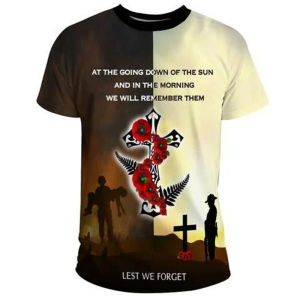 Summer New Anzac Day 3D Printing T Shirt For Men Clothes Australia New Zealand Animals Patterns Graphic T-Shirts Remember Tees