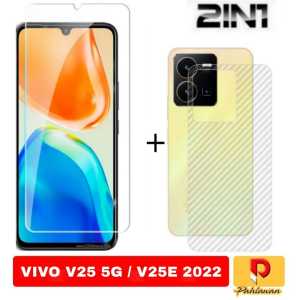 PROMO PAKET 2 IN 1 Tempered Glass VIVO Y17S 2023 / VIVO V25 5G / VIVO V25E 2022 Anti Gores Kaca Clear
