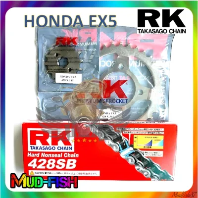 RANTAI RK HONDA EX5 DREAM SPROCKET & CHAIN KIT 428 SB 96L - 34T 35T 36T 37T (RK JAPAN)