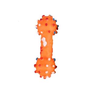 Pet Kids Dog Toy Dumbbell Chew Toy Dumbbell Crinkly Noise Maker Rubber Plaything Interactive Play Toy