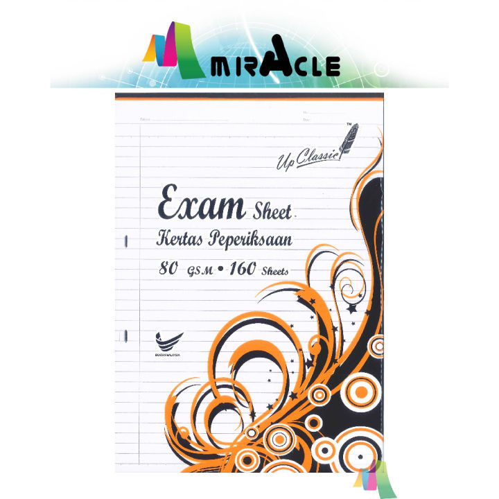 Exam sheet kertas kajang peperiksaan 80 gsm 160 sheets lazada