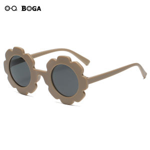 OQ BOGA 16 Colors Cute Flower Frame Round Lens Kids Sunglasses Children Outdoor Eye Protection Eyewear