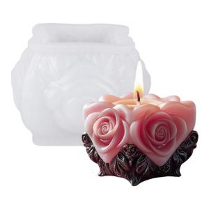 Rose Flower Shape Silicone Mold Flower Embossed Silicone Molds for Making Soap Wedding Parties Decoration