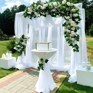 Wedding Arch Draping Fabric Sheer Arch Backdrop Drapes for Ceremony Party Background Ceiling Decor
