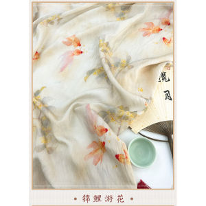 Vải Tencel Ramie in Họa Tiết Trung Hoa Mới Theo Phong Cách Retro Mùa Hè Mỏng Tự Làm Sườn Xám Hanfu Cho Nữ 50x150cm