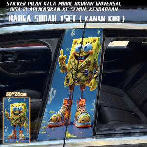 Ready Stock Car sticker PE film Cover Stripe Car Door Center Column Pillar sticker Car Window Middle 82 Spongebob