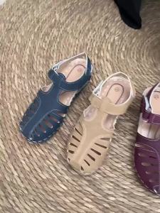 2025 Summer New Large Size Casual Daily Closed-Toe Mid-Heel Velcro WomenS Wedge Sandals