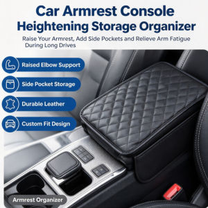 Car Armrest Box Cover Center Console Cushion Raised Storage Organizer Protective Pad Auto Interior Accessories