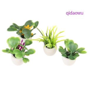 qidaowu 1:12 Dollhouse Miniature Green Plant In Pot Furniture Home Decor Accessories