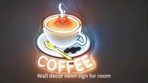 Coffee Neon Sign USB Dimmable LED Neon Lights for Coffee Bar Cafe Kitchen Coffee Station Restaurant Pub Home Wall Art Decorative
