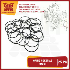Oring Noken As Smash Isi 25 Pcs (PSP) O Ring Karet Seal Sil Sentrik Tutup Keteng SmashNew Shogun 125