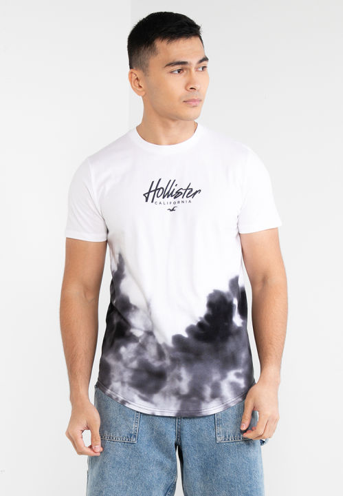 Hollister Wash Effect Print Logo Graphic Tee Lazada Singapore