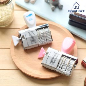 Portable Roller Stamp Words Date Seal Inkpad Diy Scrapbooking Card Making Craft for Home Decoration