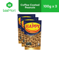 Happy Deluxe Coffee Coated Peanuts 100g - Pack of 3. 