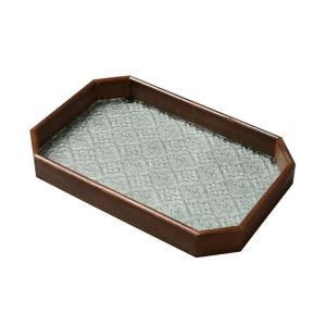Rectangular Breakfast Tray Embossed Glass Serving Tray Farmhouse Teas Tray for Breakfast Appetizers Coffee Table