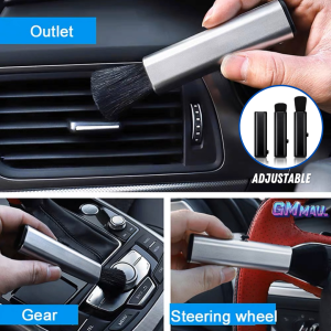 CAR RETRACTABLE CLEANING BRUSH Air Con Outlet Dust Remover Window Fan Brush Keyboard Brush CAR CARE