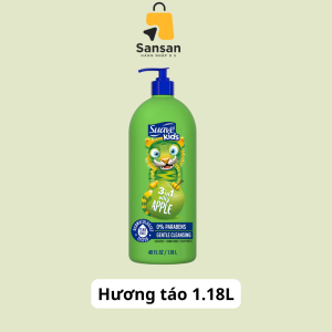 Sữa tắm gội xả Suave Kids 3 in 1 hương dưa hấu hương táo cho trẻ em 1.18L của Mỹ