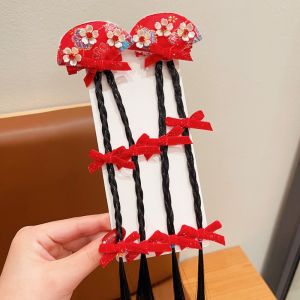 HUIHEYU Wig Wig Hairpin Lion Dance Tassel Plush Ball Hairpin Cute Chinese New Year Headwear Children