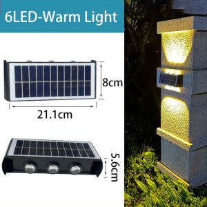 JIOR Solar Light Outdoor Waterproof 10LED solar wall outdoor light Automatic Sensor Switch solar garden lights Glow Up and Down High Brightness Fence Lights Suitable for Gardens Fences Streets