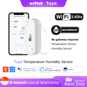 Tuya Smart Waterproof Temperature and Humidity Sensor WiFi IP65 Thermometer Hygrometer App Alert