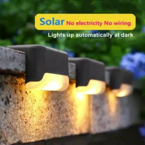 Solar LED Step Light Warm White Path Stair Outdoor Garden Lights Waterproof Balcony Light Decoration for Patio Stair Fence Light Wall Light