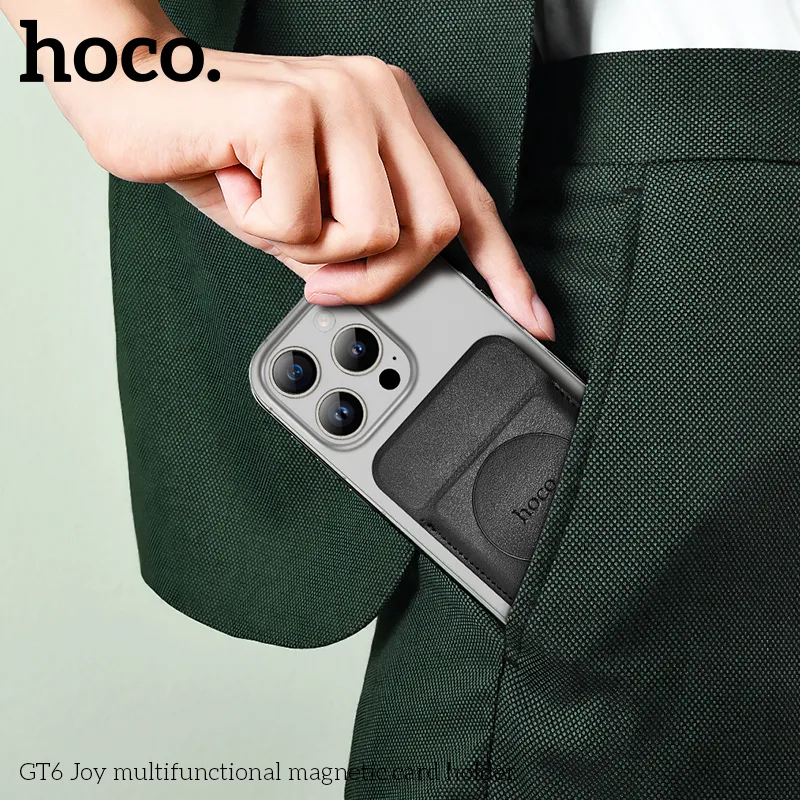 Hoco GT6 Joy Multi-function Magnetic Card Holder ที่เก็บการ์ดแม่เหล็กใช้ตั้งโทรศัพท์ได้