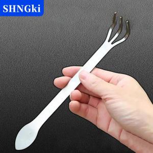 [COD] 🔥🔥🔥SHNGki 1 cái mới bằng thép không gỉ gốc Rake Bonsai Chậu cây 3-prong nới lỏng đất công cụ cầm tay chống gỉ Rake nhà làm vườn công cụ