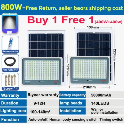 Solar Outdoor Light Waterproof Super Battery Life Solar Light Outdoor Auto On/Off Lampu Solar Solar Led Outdoor Light Free Solar Panel with Remote Control Solar Spotlight Outdoor Solar Led Outdoor Light Suitable for Patios Garages Gardens Verandas