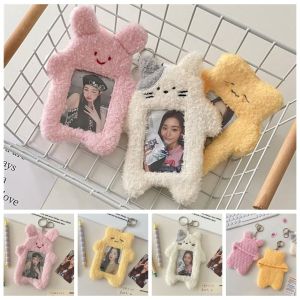 COPOTIYA Mèo Hộp đựng ảnh bằng vải nhung lông hoạt hình Phong cách Hàn Quốc Thỏ Ví đựng thẻ xe buýt Dễ thương Ins Tay áo chụp ảnh thần tượng Kpop Sinh viên