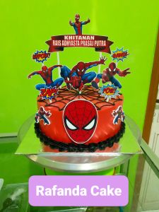 Cake Topper Birthday Spiderman gratis custom nama