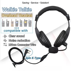 Singapore stock! Walkie Talkie Headphone OverHead Headset K Type Plug Earphone For Baofeng UV5R UV-26 DM-1701A Quansheng UV-K6 UVK5 Kenwood Radio Gooseneck Microphone and Earpiece for Baofeng Walkie Talkie UV-5R BF-888S BF-88E Retevis RT24 RT622
