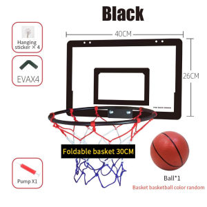 40x26cm Hanging Door Basketball hoop Ring Mini Indoor Basketball Folding Dunk Rebound With Ball For Kid Color Box