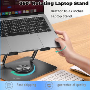 Multi-angle 360° swivel foldable height-adjustable high heat dissipation carbon steel laptop stand for 10-17 inches