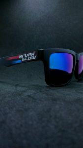 [BAYAR DI TEMPAT] Kacamata Racing Custom Special Design NeverSlow Blue | Kacamata Custom