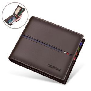 RFID Protection Men Leather Wallet Business Small Cowhide Purse for Men Fashion Father Gifts2026