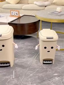 Thùng rác BENDAO - Thùng rác màu kem có bàn đạp dung tích lớn 8-20L với nắp không chạm cho nhà bếp phòng tắm phòng khách phong cách sang trọng chống mùi & chống bắn nhiều kích cỡ cho nhà ở/văn phòng (màu trắng kem)