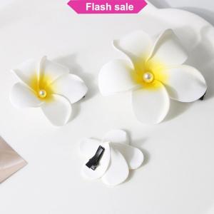 SHENHAO2🎀 1pcs Plumeria Hoa tóc clip cho phụ nữ cô gái Kẹp Tóc Trứng Hoa barrette Hawaii đám cưới bên túi phụ kiện mũ
