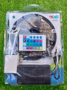 Nguyên Bộ Led Dây Đổi Màu GRB 5 met Có Silicon Chống Nước Dùng Remote Điều Khiển Chế Độ Màu