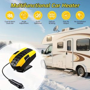 OEUVR Heating And Cooling Car Heater 360° Rotatable Portable Design Windshield Defogger Portable Fan Hot And Cold Air Defroster Fan Car Windshield